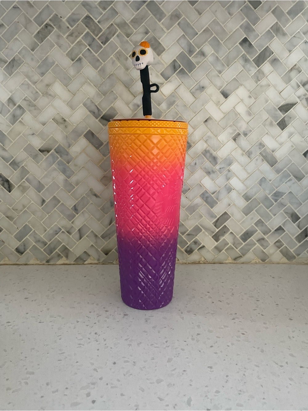 Starbucks Dia de Muertos Day Of The Dead 2024 Tumbler 2024 w/ Skull Topper,  NEW